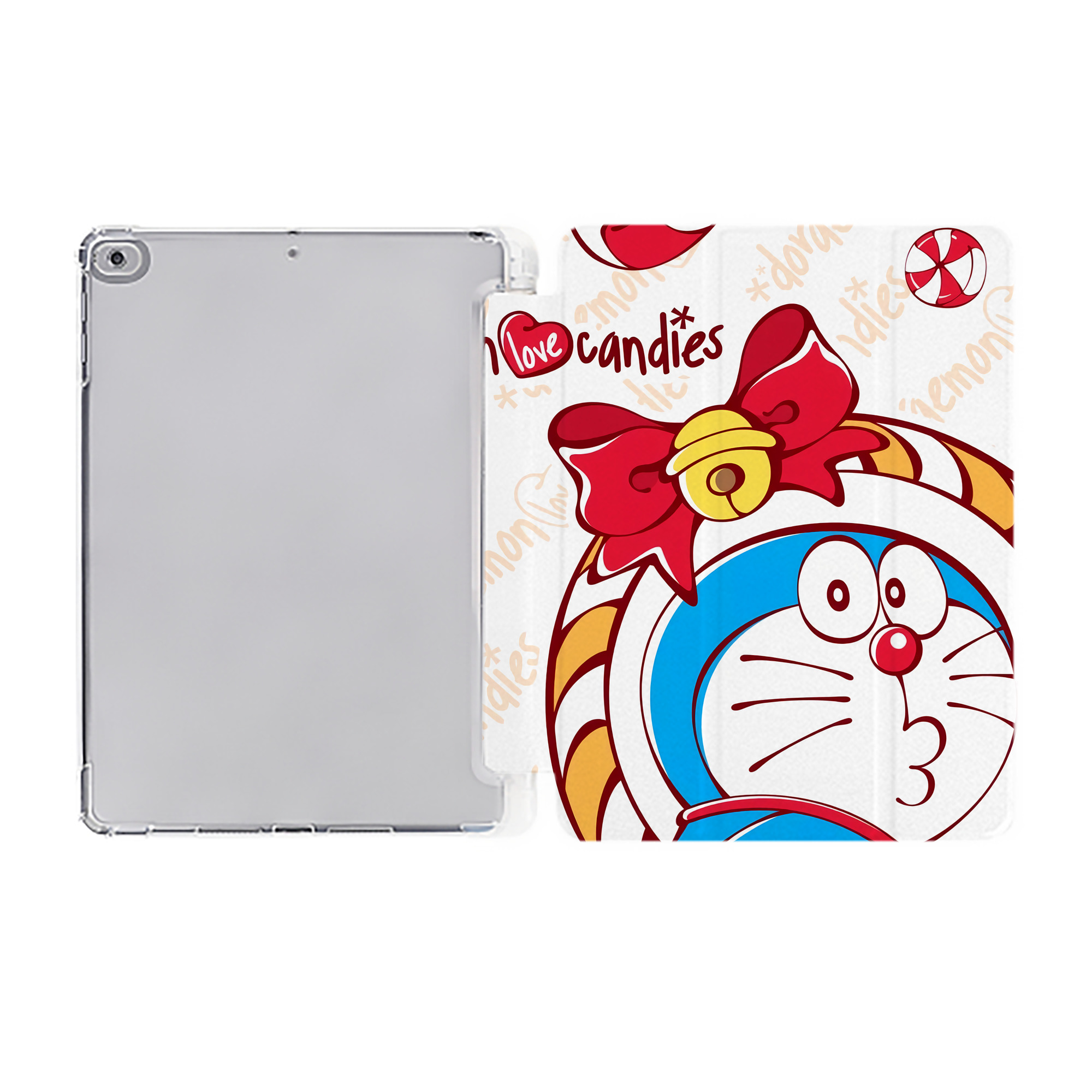 （画像用） ドラえもん Doraemon IPad ケース ペン収納付き 三つ折りスタンド PUレザー×シリコン 対応機種9.5/10.5/10.9インチ